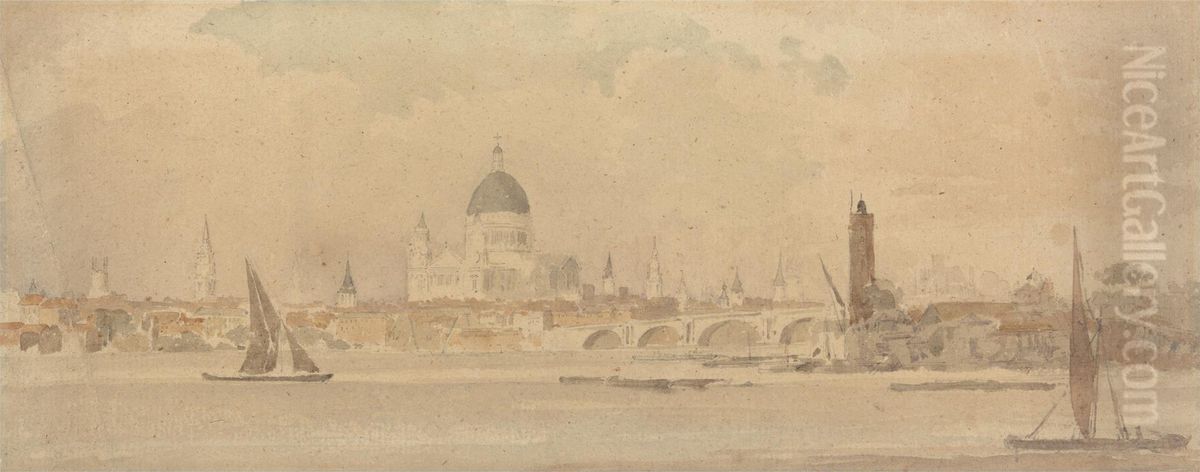 St. Paul's and Blackfriars Bridge Oil Painting by Amelia Long