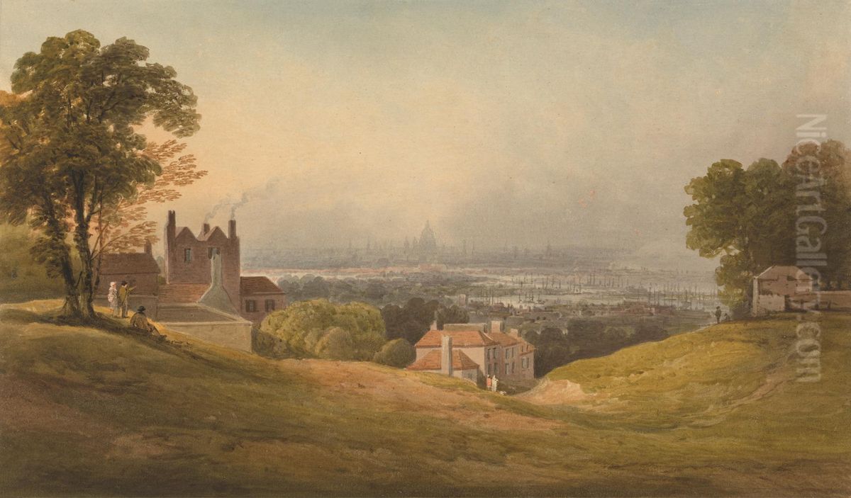 London from Blackheath Oil Painting by Francis Nicholson