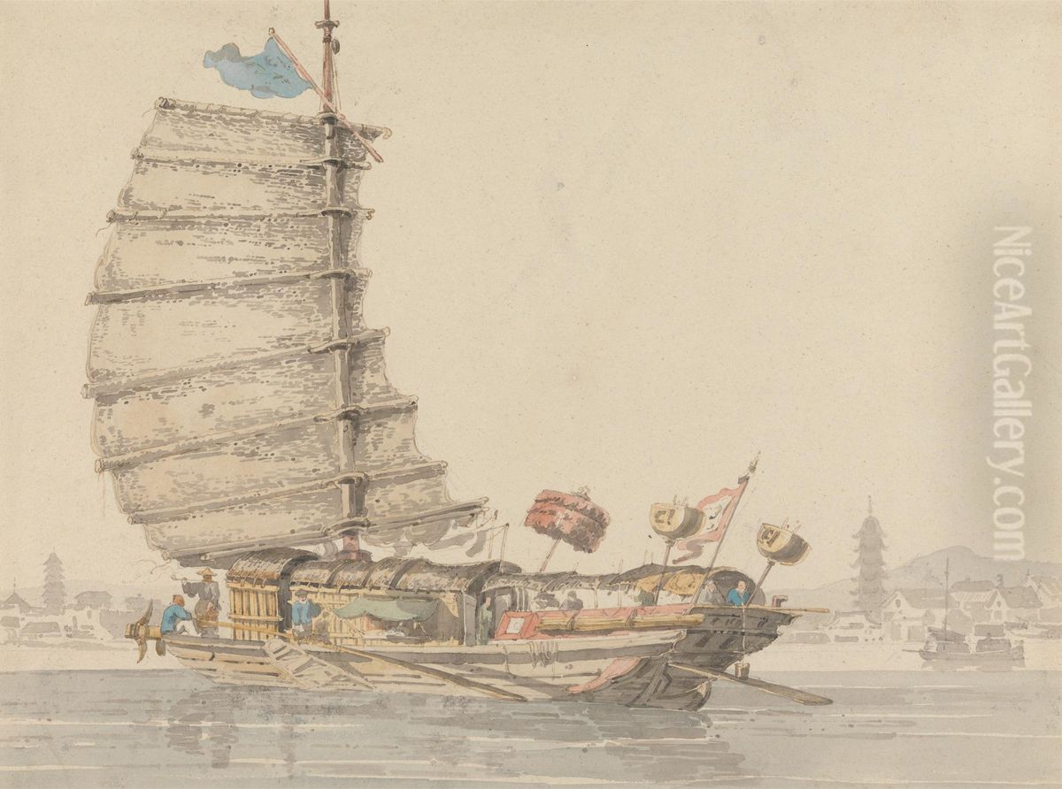 A Junk Oil Painting by William Alexander