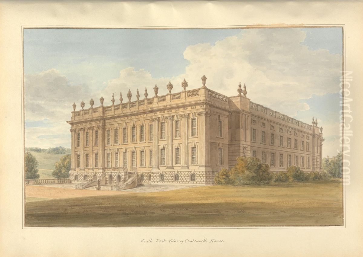 South East View of Chatsworth House Oil Painting by George Stubbs