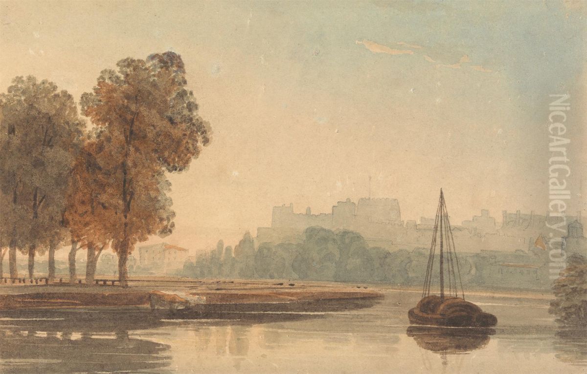 The Thames at Windsor Oil Painting by John Varley