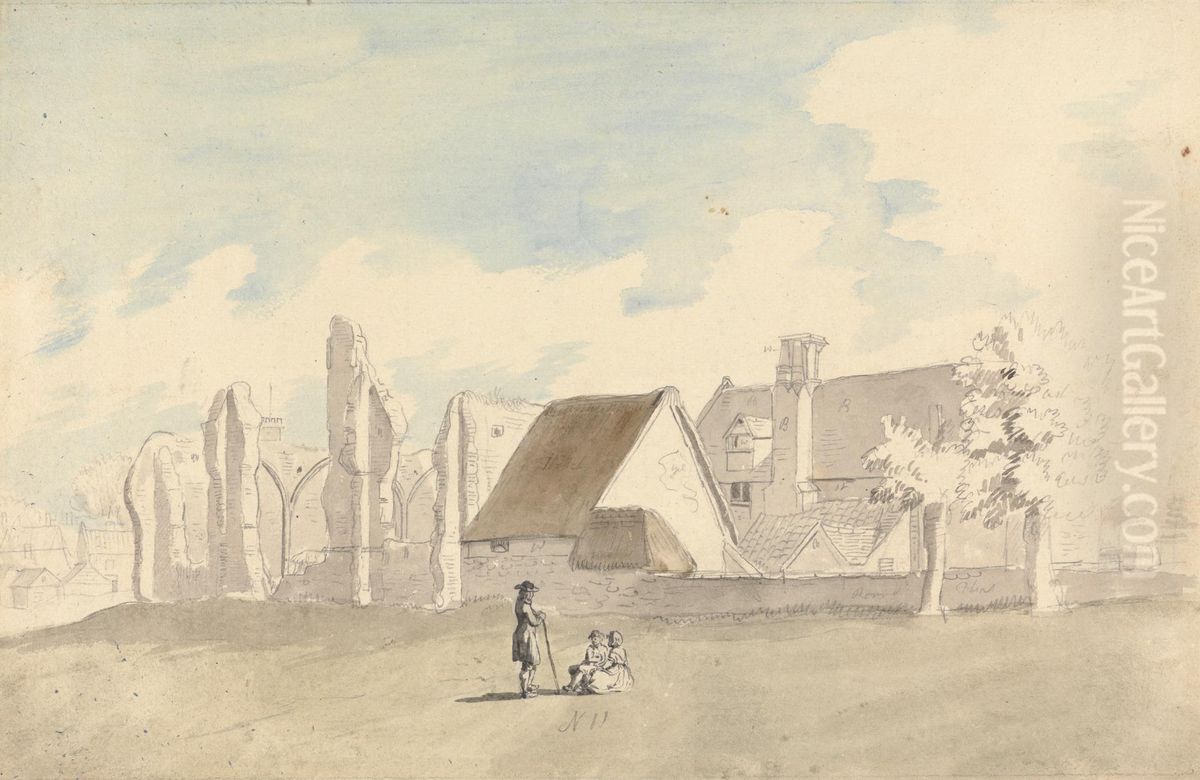 Priory Old House, Thetford Oil Painting by Francis Grose