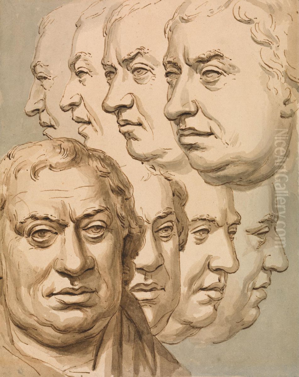 Studies from the Bust of Samuel Johnson Oil Painting by John Thomas Smith