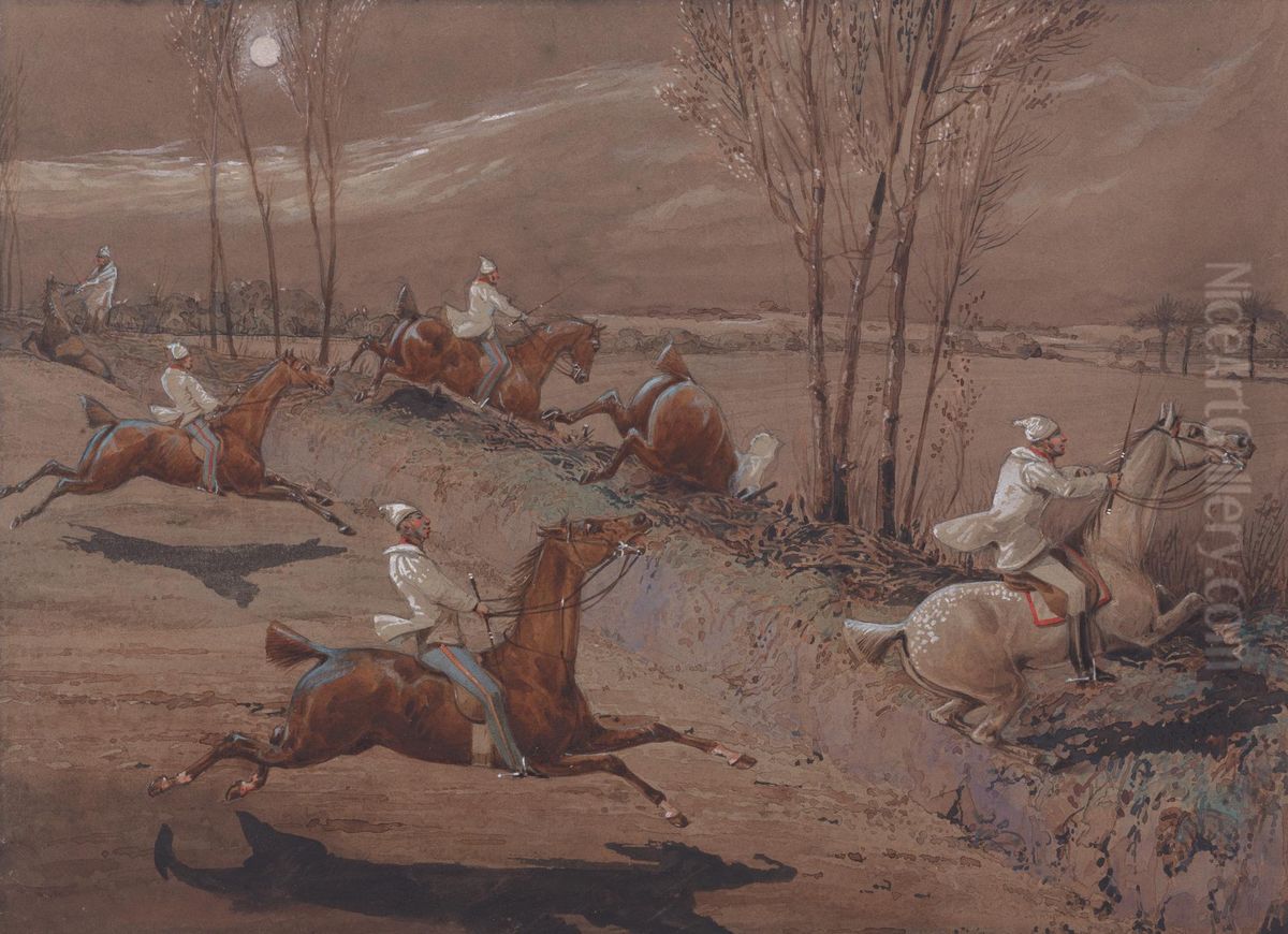 Whoop! and Away! The large field near Biles Corner Oil Painting by Henry Thomas Alken