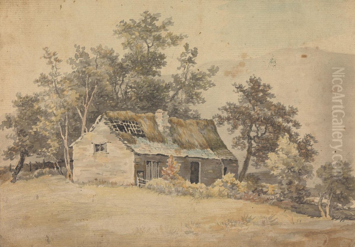 Landscape with a Dwelling in Ruin Oil Painting by Sawrey Gilpin