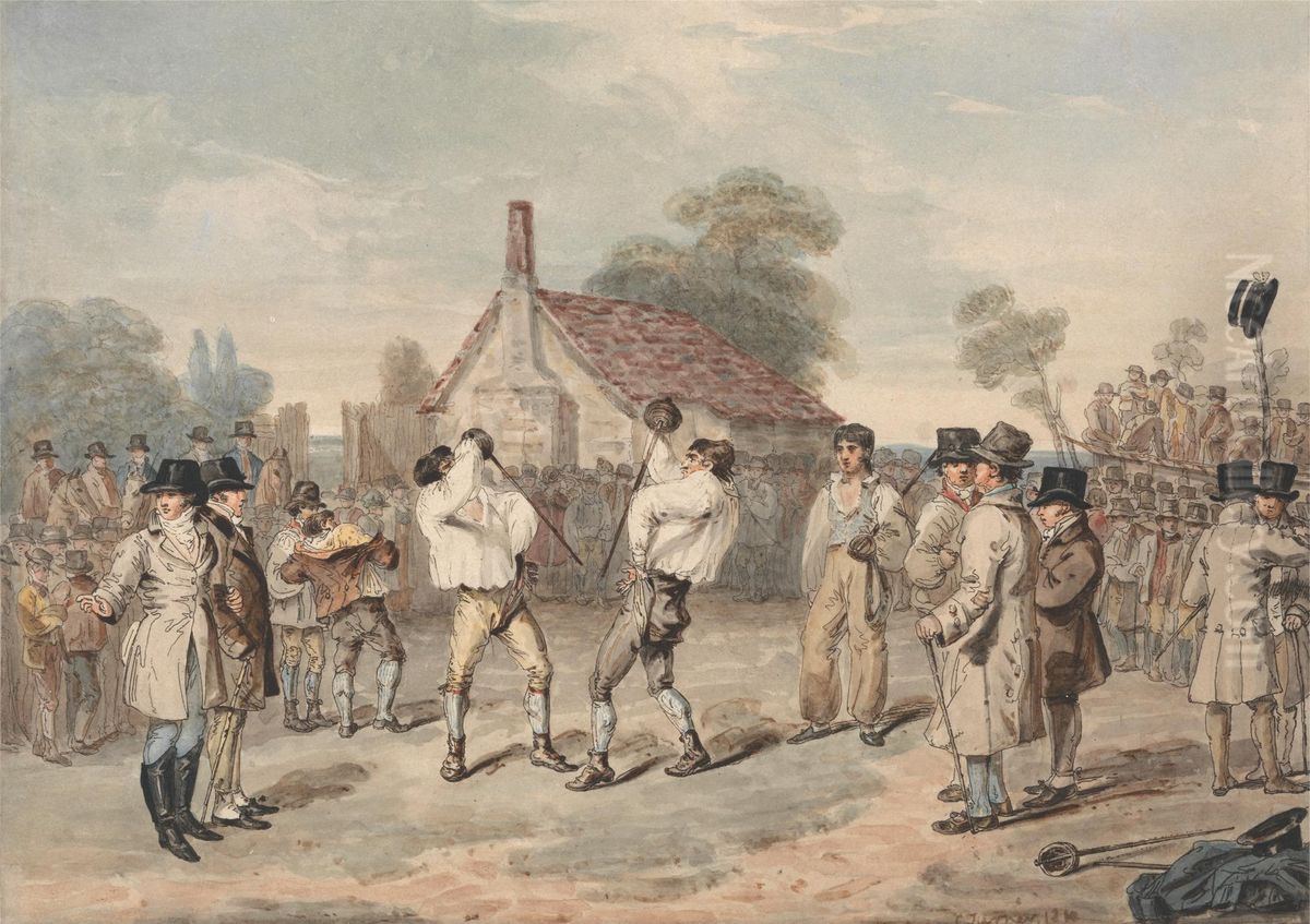 Backswords Oil Painting by Charles Turner