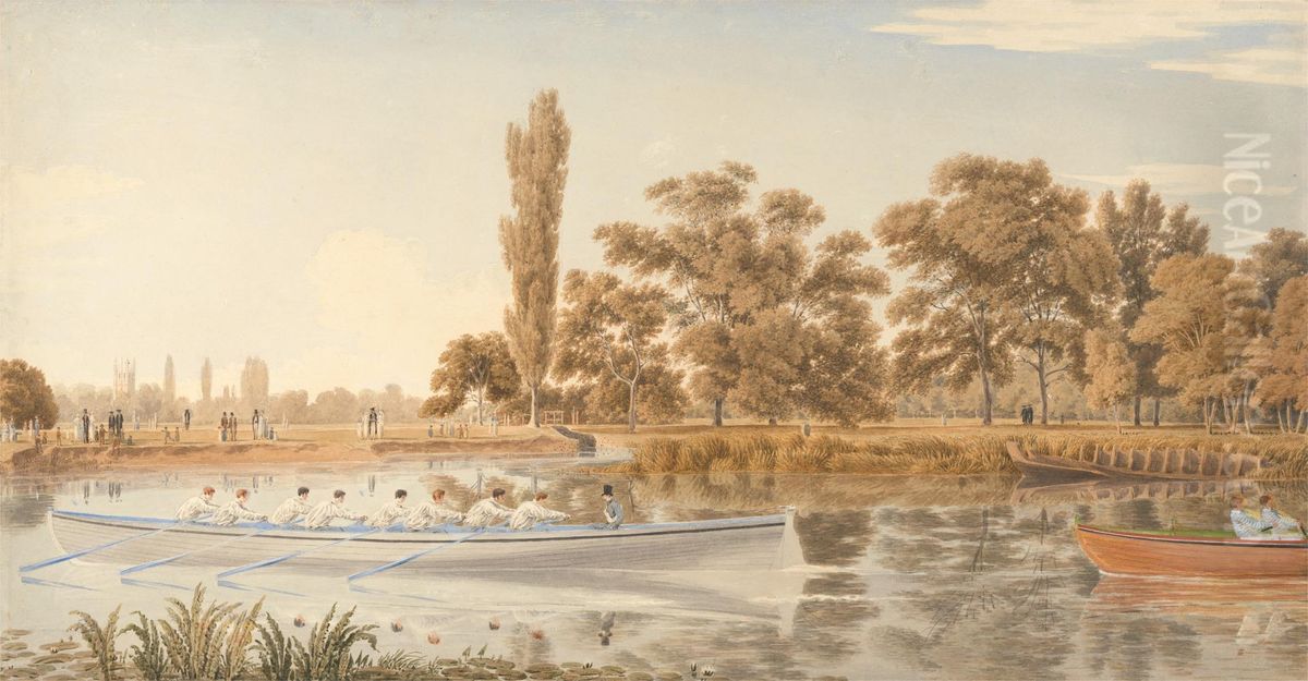 The Exeter College Eight on the Isis, Oxford Oil Painting by William Turner