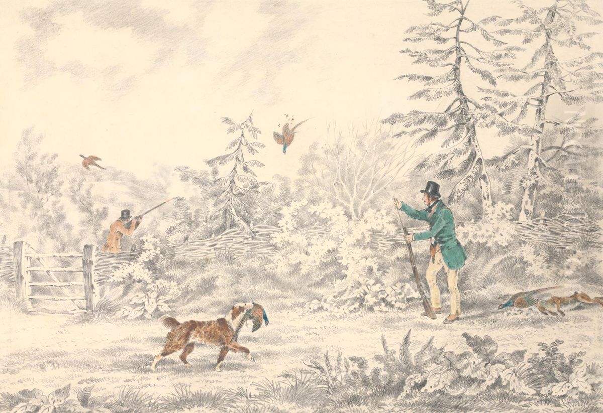 Pheasant Shooting Oil Painting by Henry Thomas Alken
