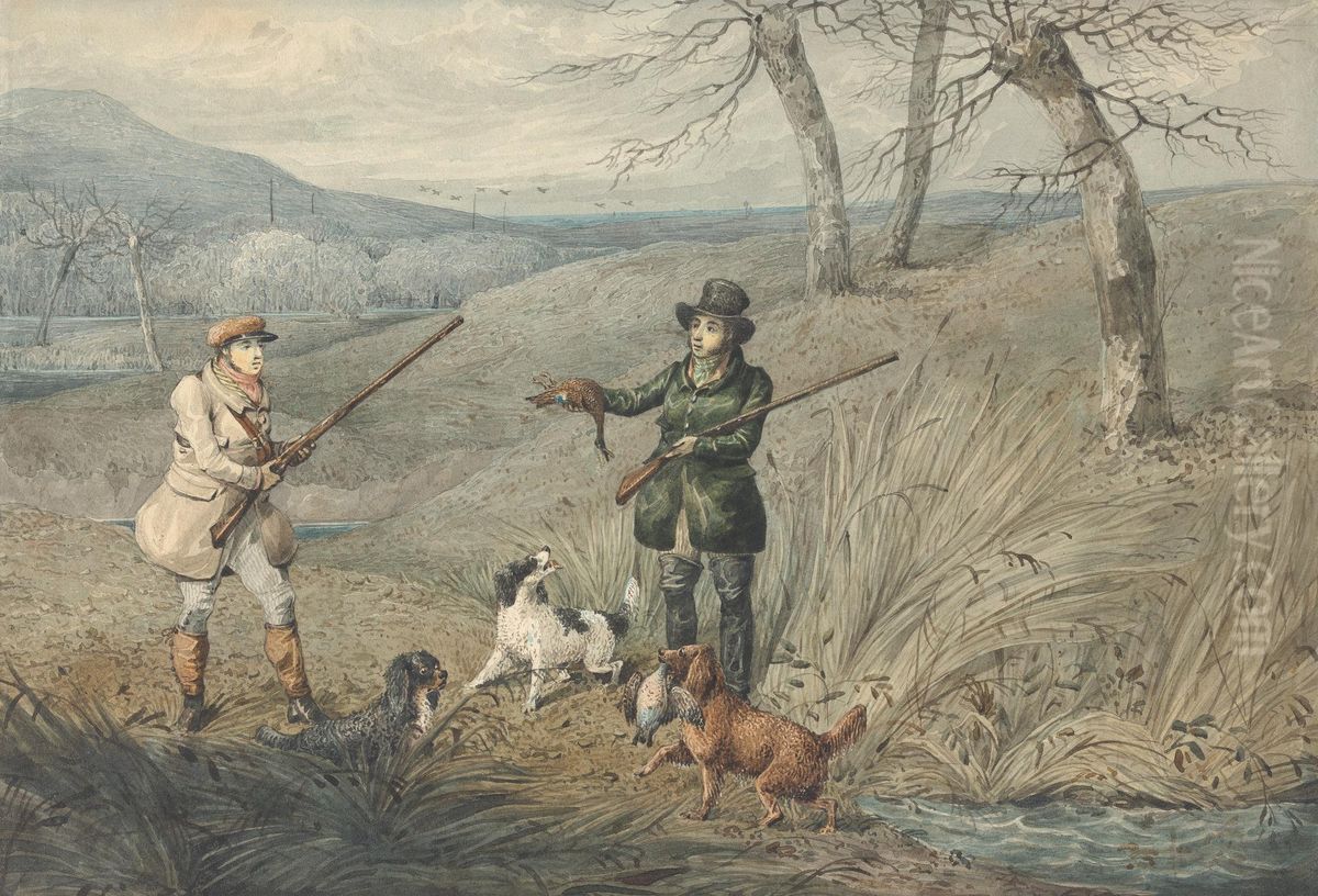 Wild Duck Shooting Oil Painting by Henry Thomas Alken