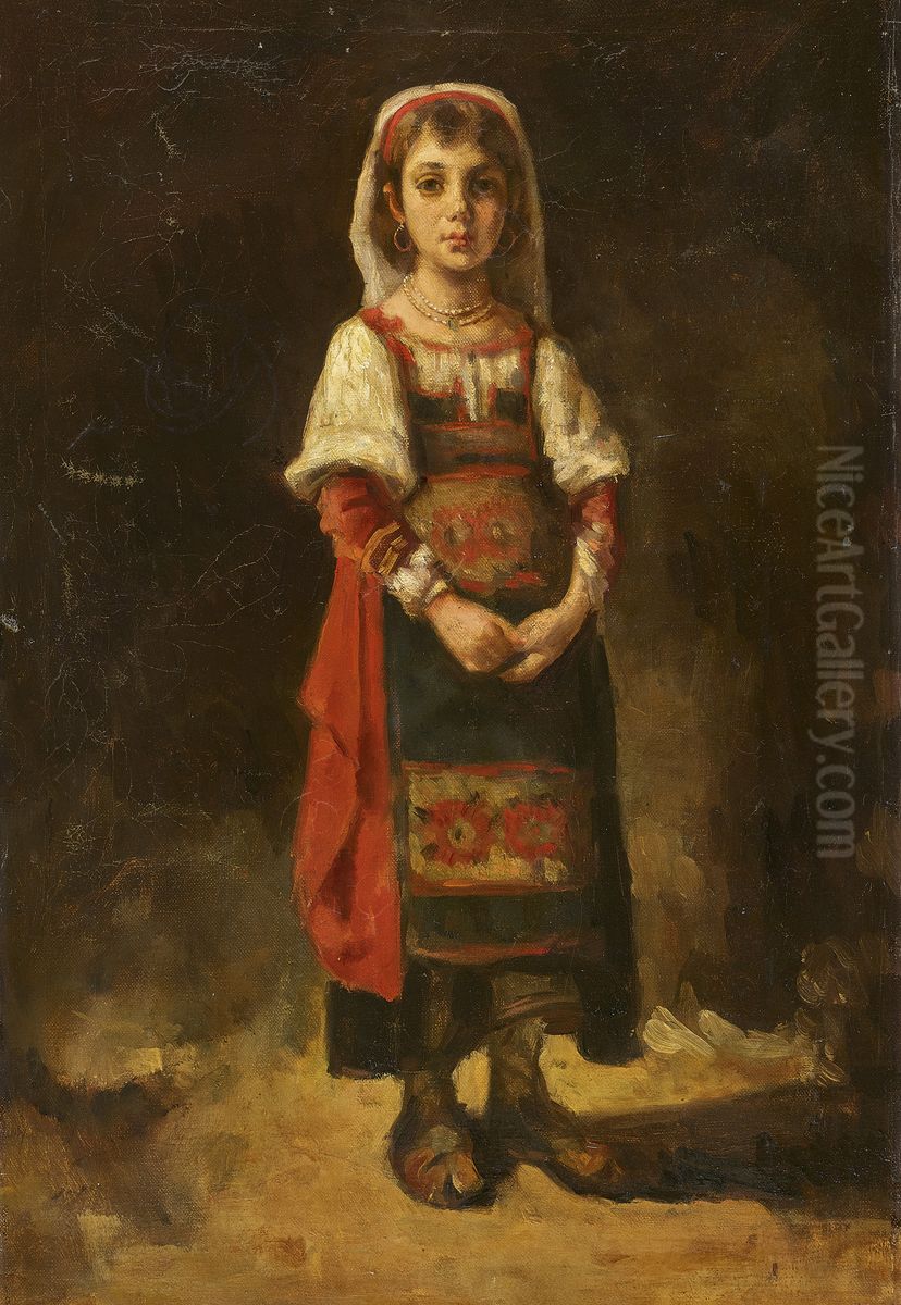 Das klein model Mimi Oil Painting by Johann Zahnd