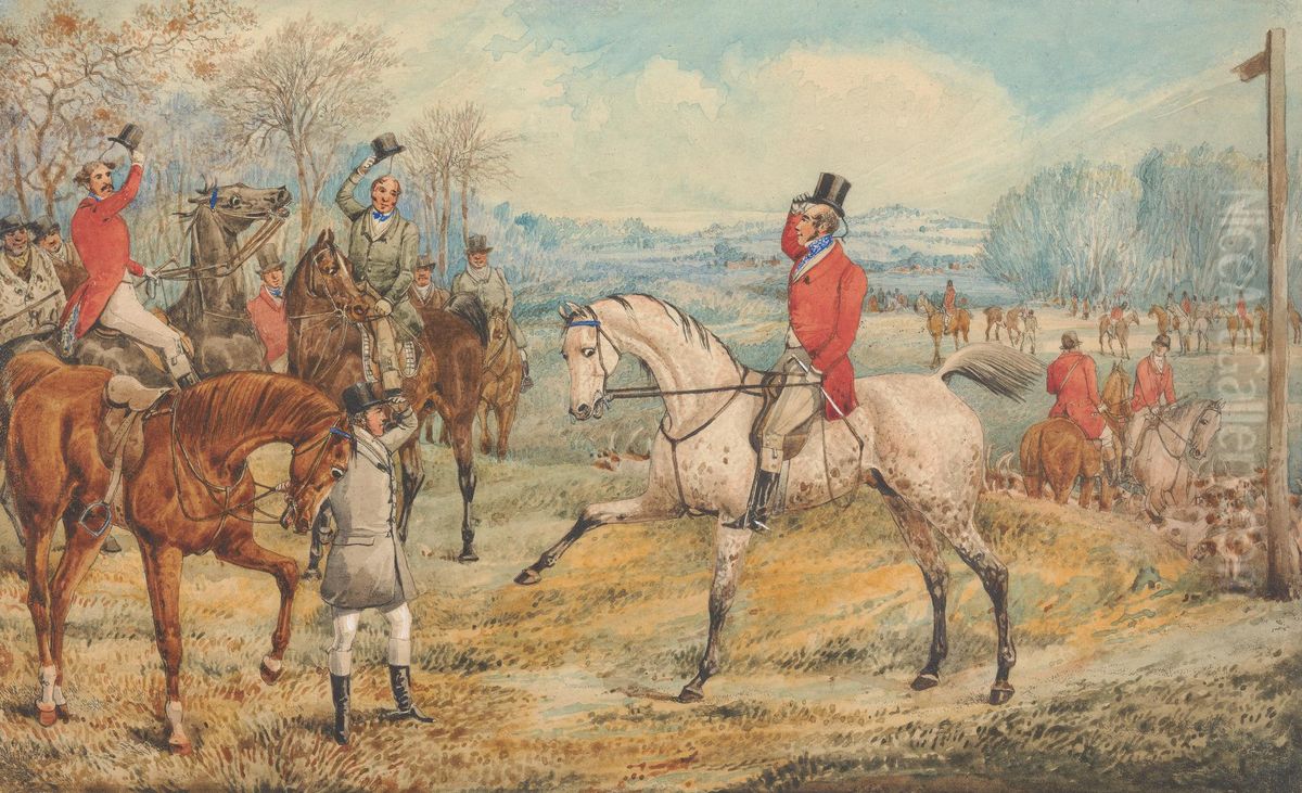 The Meet: 'With Bright Faces and Merry Hearts' Oil Painting by Henry Thomas Alken