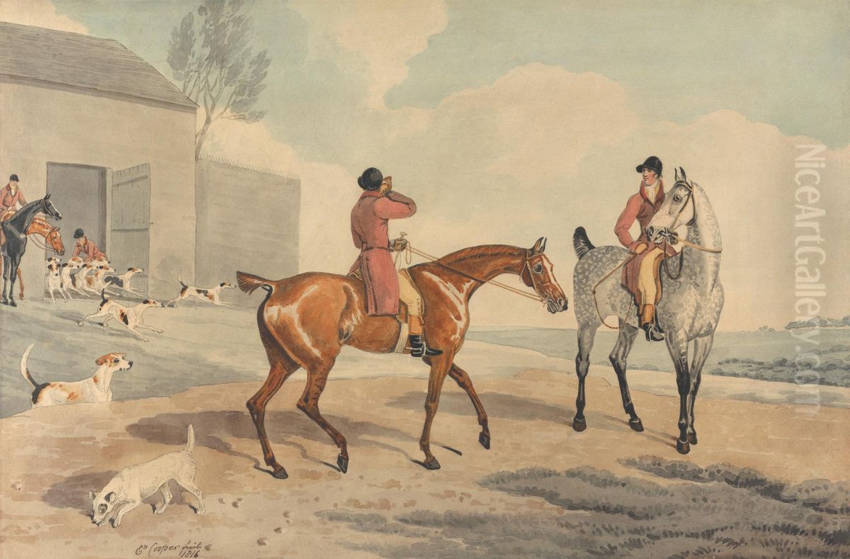 Unkennelling the Pack Oil Painting by Edward Cooper