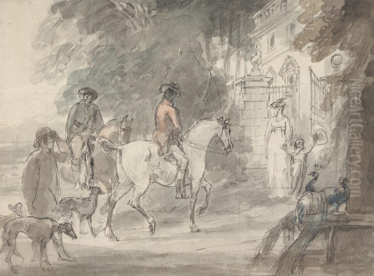 The Return from Coursing Oil Painting by William Hamilton