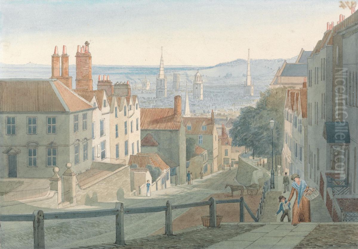 St. Michael's Hill, Bristol Oil Painting by Samuel Jackson
