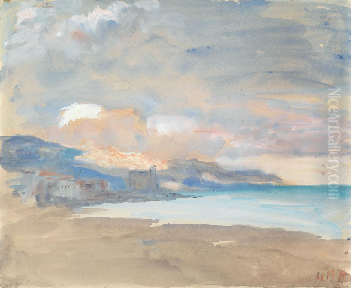 View of Nice Oil Painting by Hercules Brabazon Brabazon