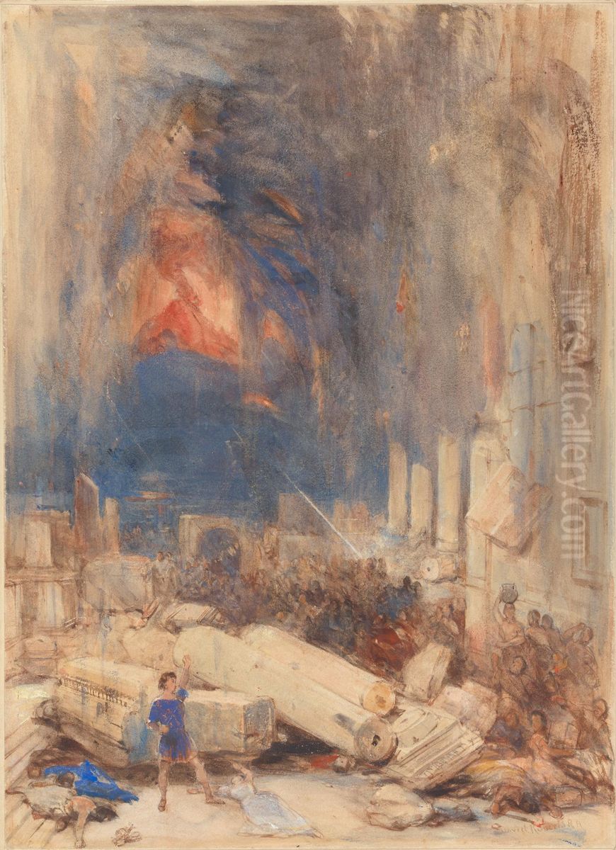 The Destruction of Pompeii Oil Painting by David Roberts