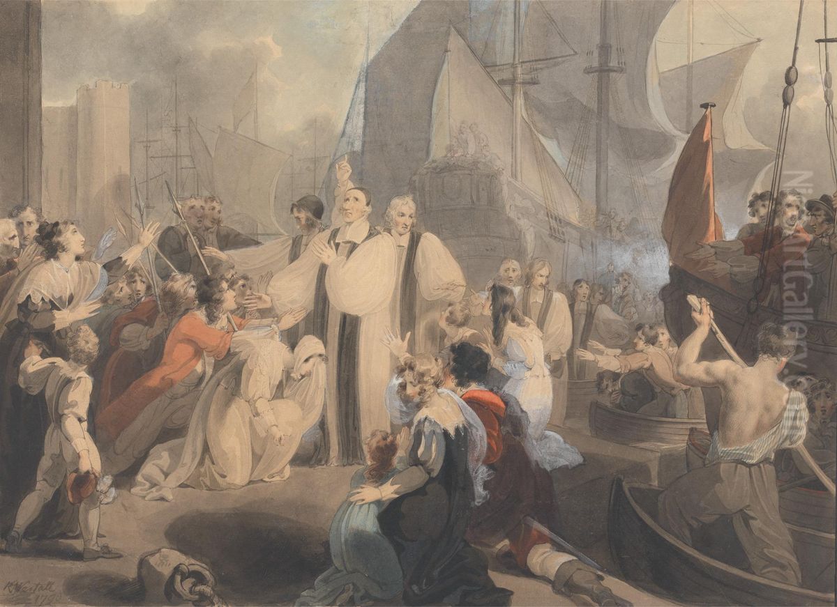 The Seven Bishops Going To Trial Oil Painting by Richard Westall
