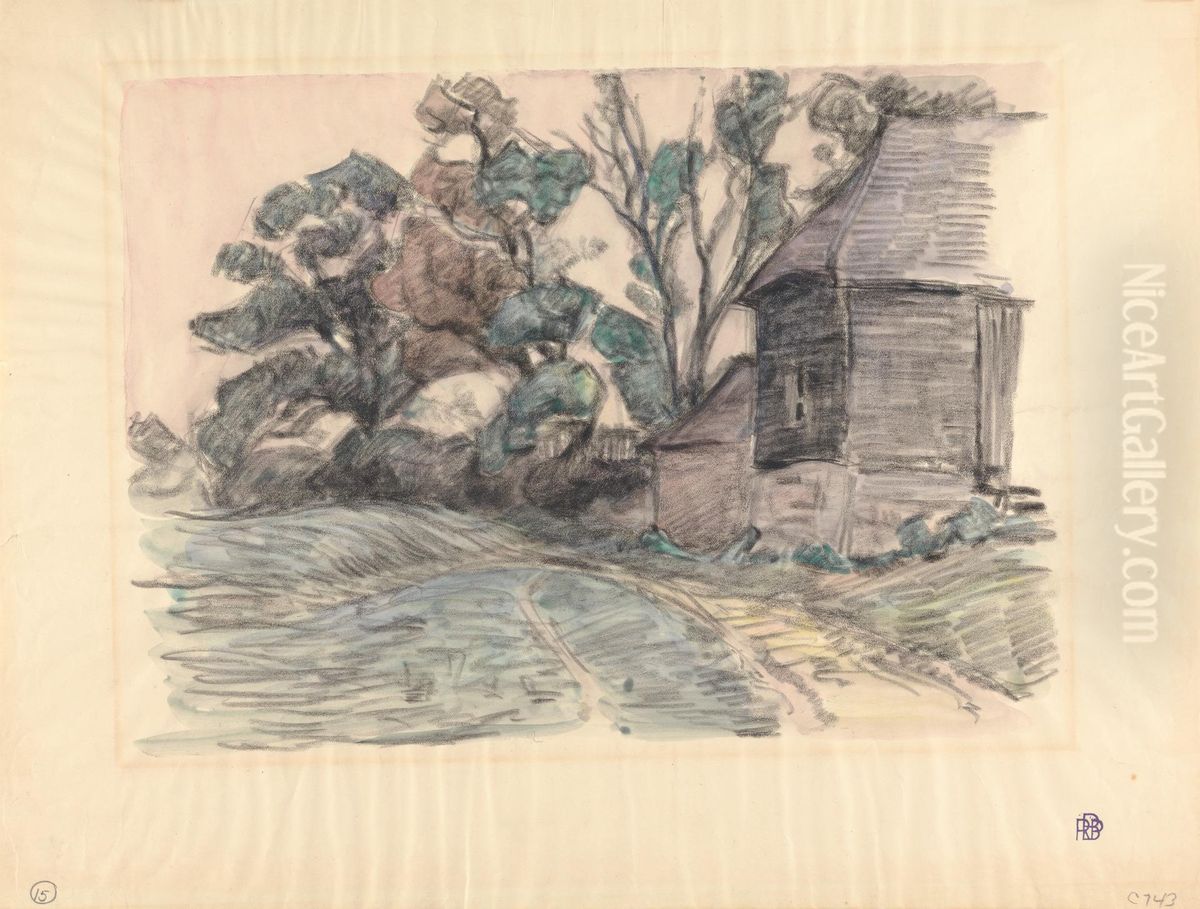 Sussex Landscape Oil Painting by Robert Bevan