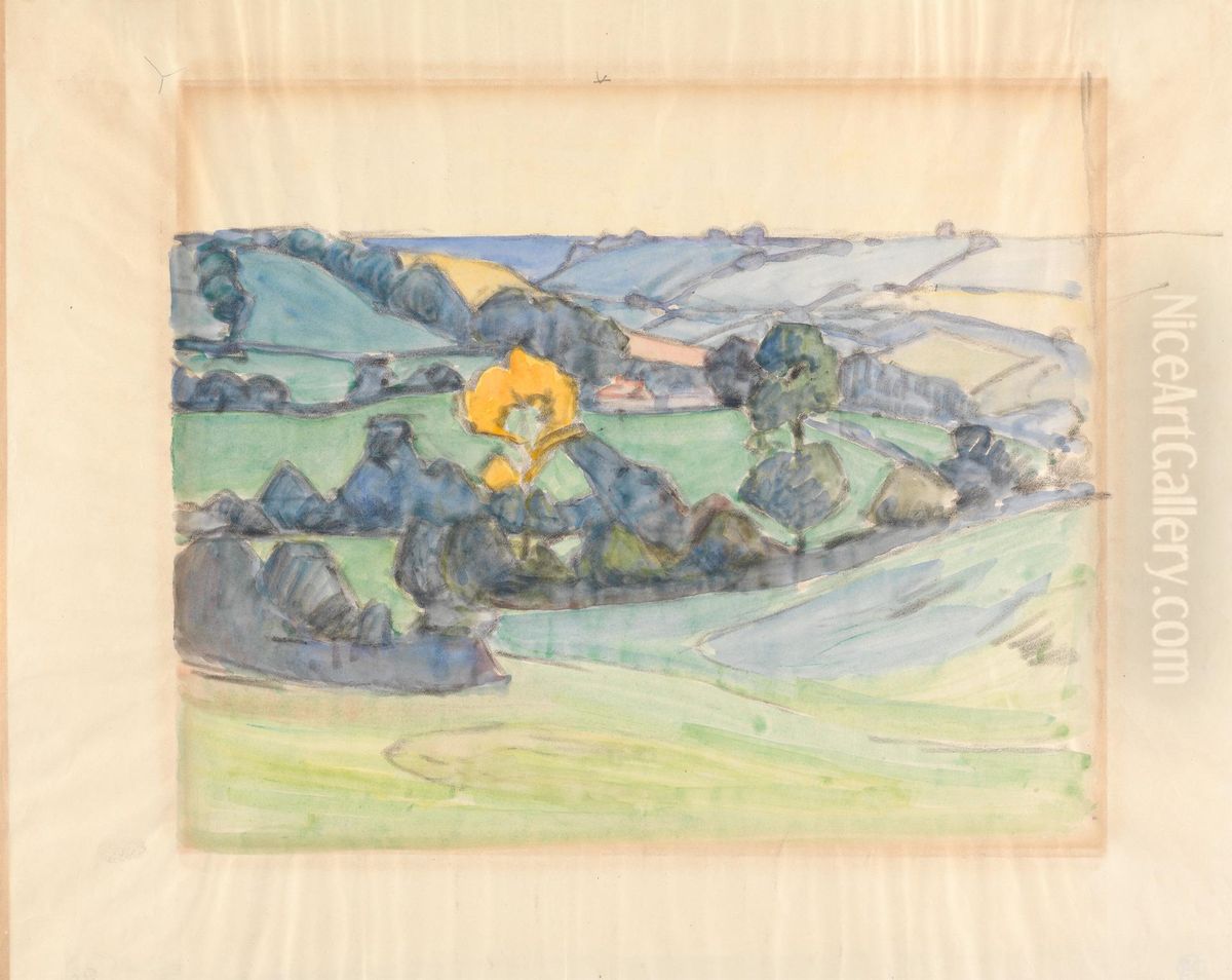 Near Brimley Hill Oil Painting by Robert Bevan