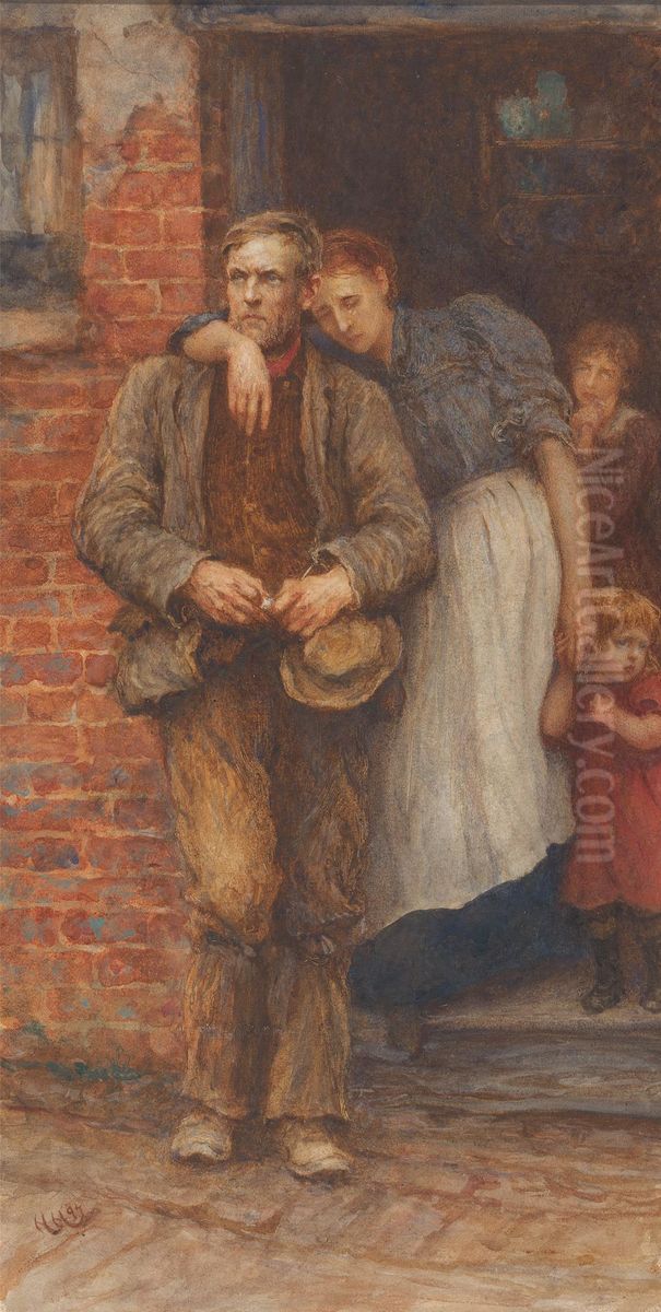 On Strike Oil Painting by Hubert von Herkomer