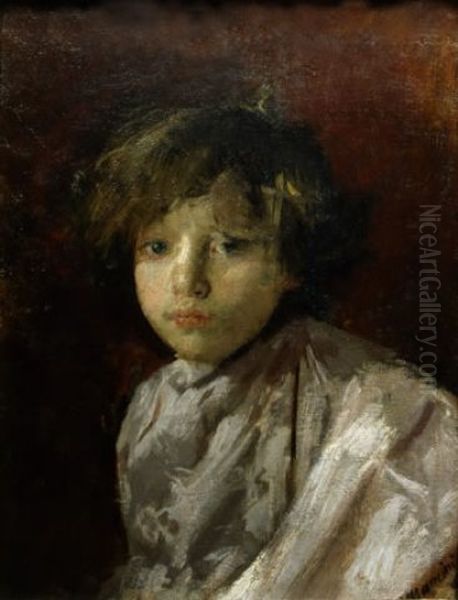 The little sick boy Oil Painting by Antonio Mancini