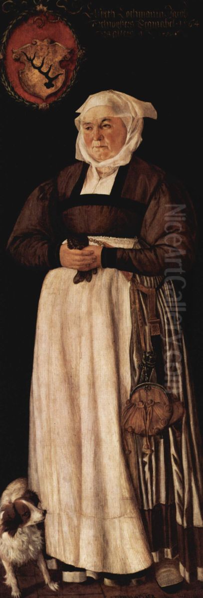 Portrat der Elsbeth Lochmann, Gattin des Zurcher Pannerherren Jacob Schwytzer Oil Painting by Tobias Stimmer