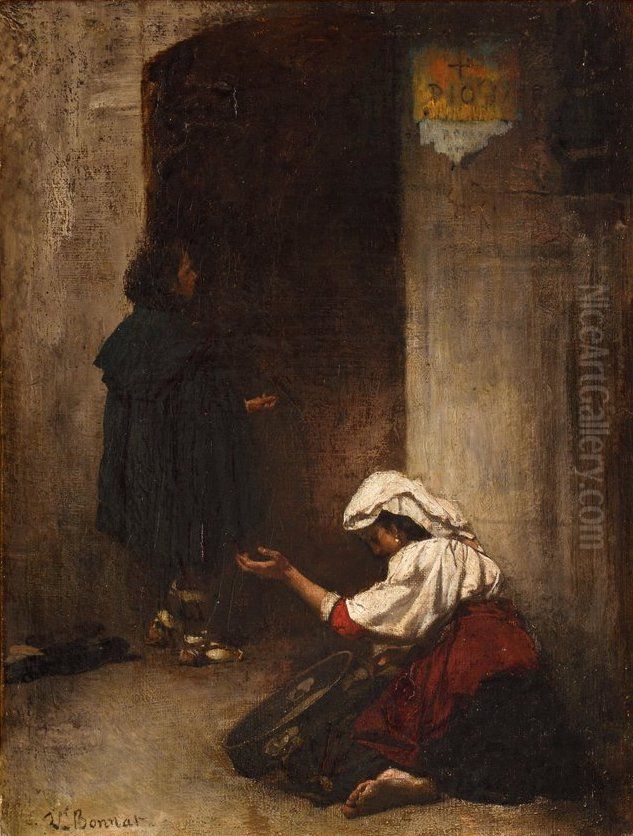 Begging scene Oil Painting by Leon Bonnat