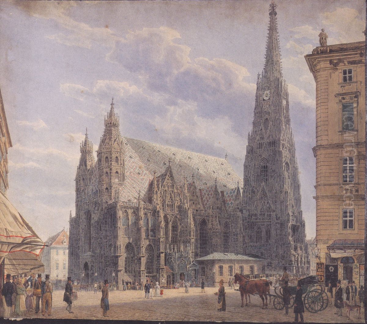 Der Stephansdom in Wien 1831-32 version) Oil Painting by Rudolf von Alt