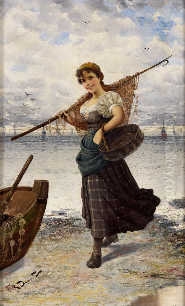 Die hubsche Fischerin. Oil Painting by Frederick Reginald Donat