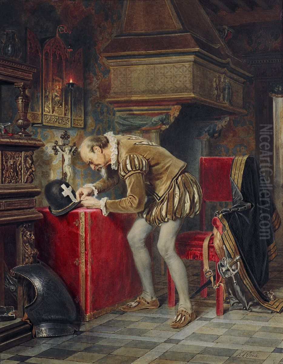 On the Eve of St. Bartholomew's Night (Ligist) Oil Painting by Carl Huns