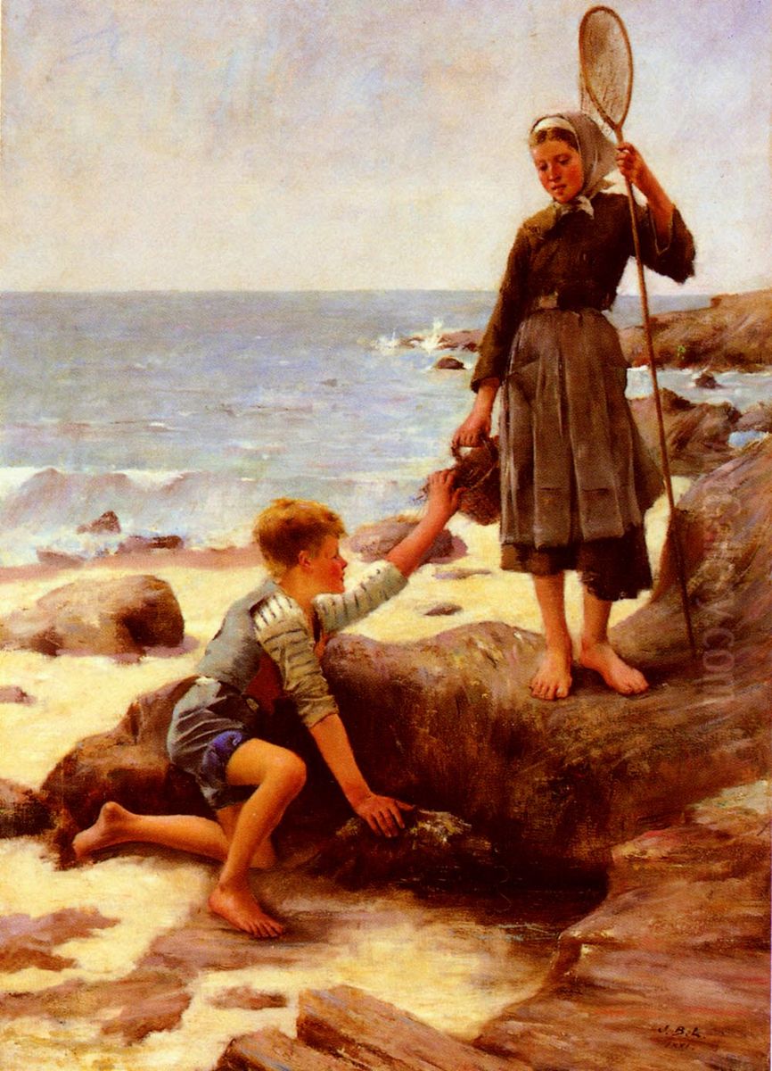 Les enfants pecheurs Oil Painting by Jules Bastien-Lepage