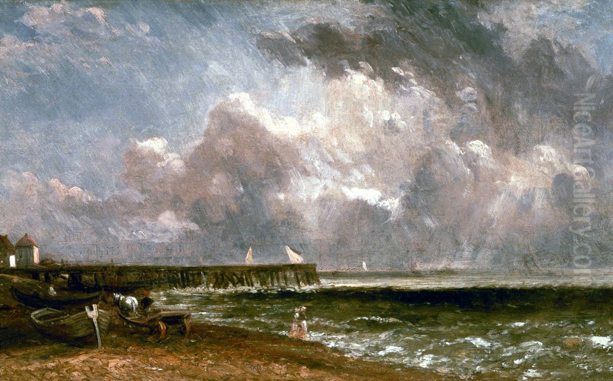 Yarmouth Pier Oil Painting by John Constable