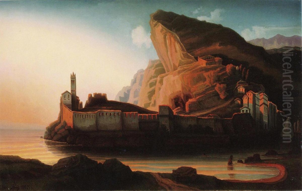 Maisema Italiasta Oil Painting by Victoria Aberg