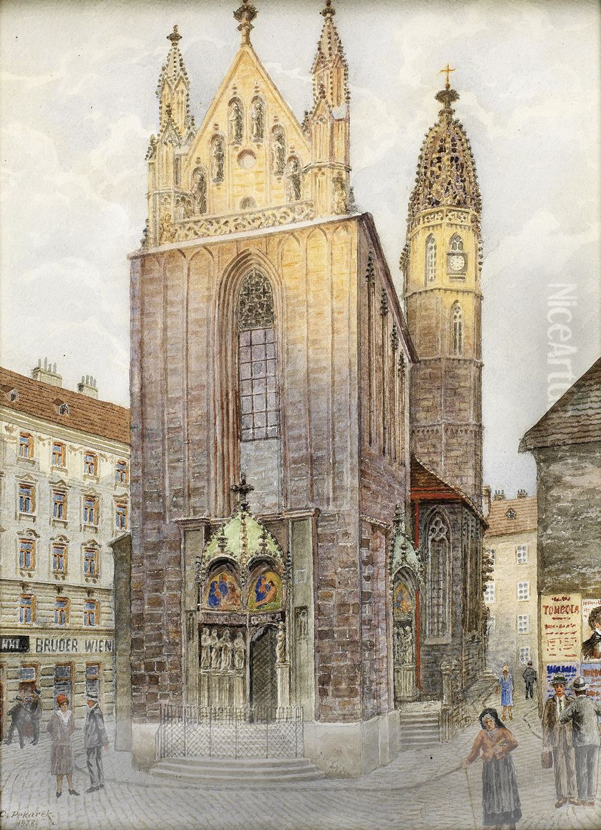 Kirche Maria am Gestade, Wien Oil Painting by unknown