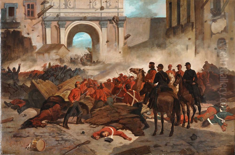 Garibaldi in Palermo Oil Painting by Giovanni Fattori