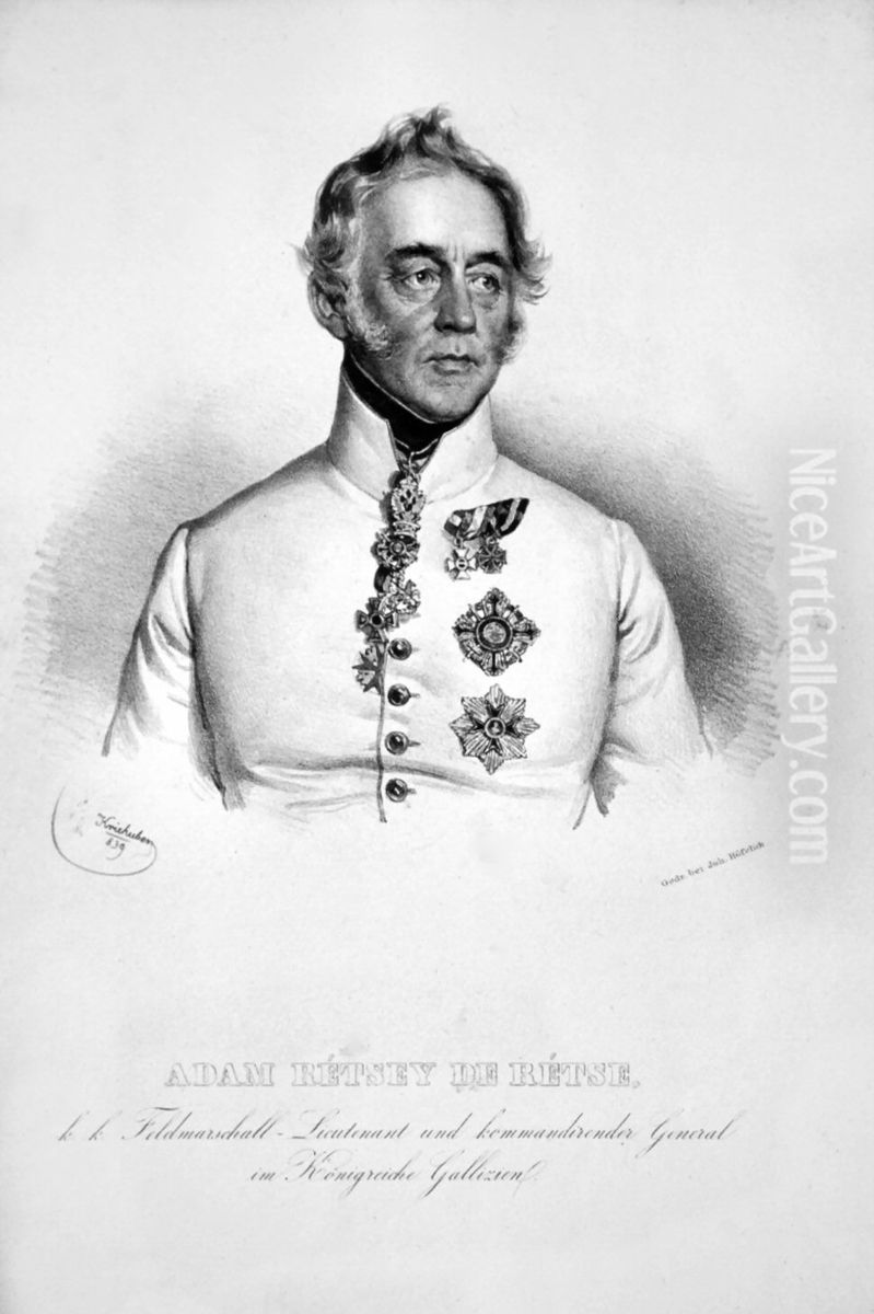 Adam Retsey de Retse (1775-1852), k. k. Feldzeugmeister, Ritter des Maria-Theresien Ordens Oil Painting by Josef Nikolaus Kriehuber