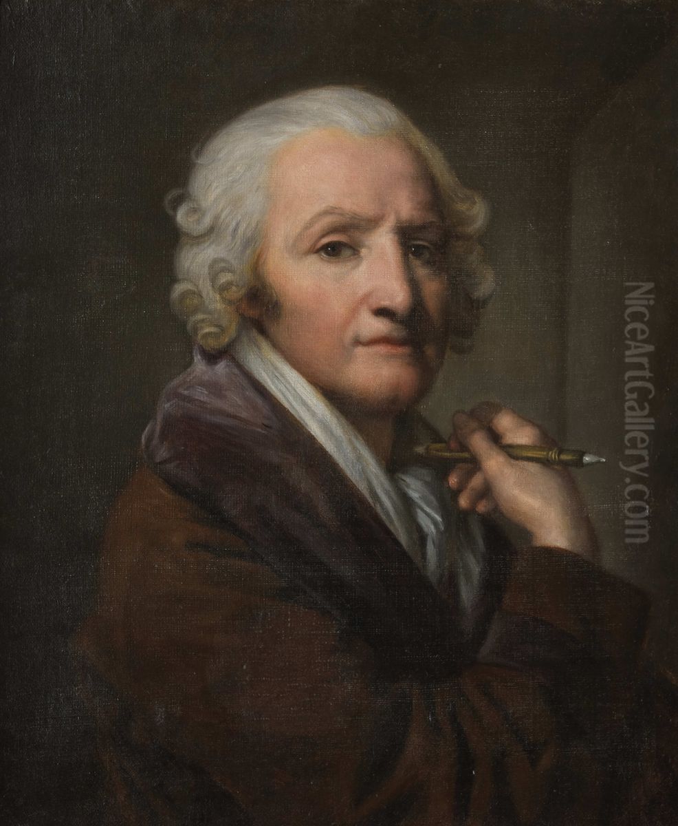 Portrait of Jean-Baptiste Greuze Oil Painting by Anna-Genevieve Greuze