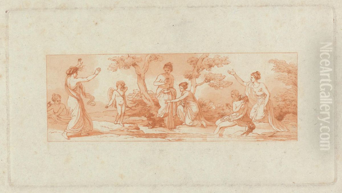 [One from] Two Albums, containing a total of 213 drawings by Stothard for book illustrations Oil Painting by Thomas Stothard