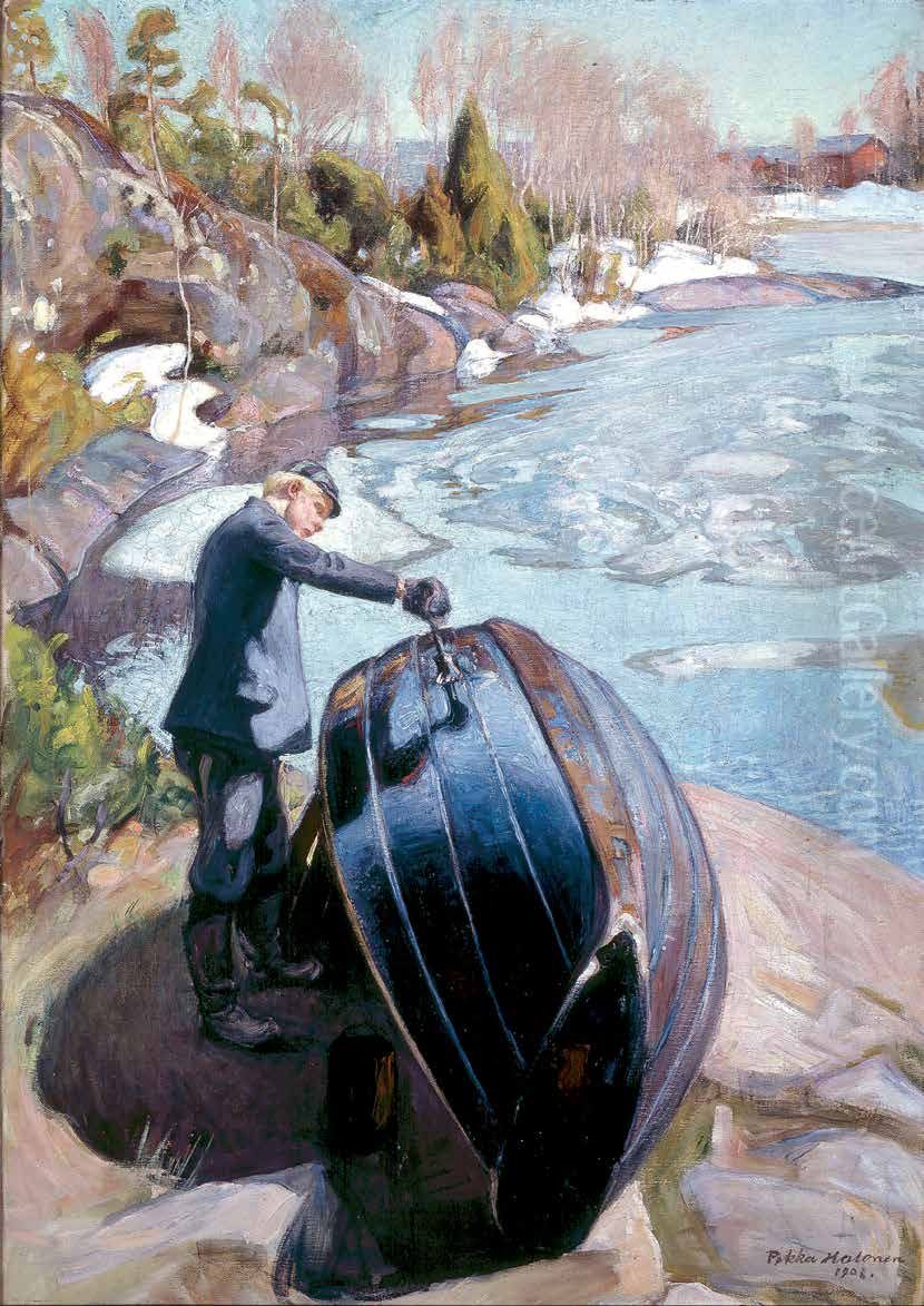 Boat Tarrer II Oil Painting by Pekka Halonen