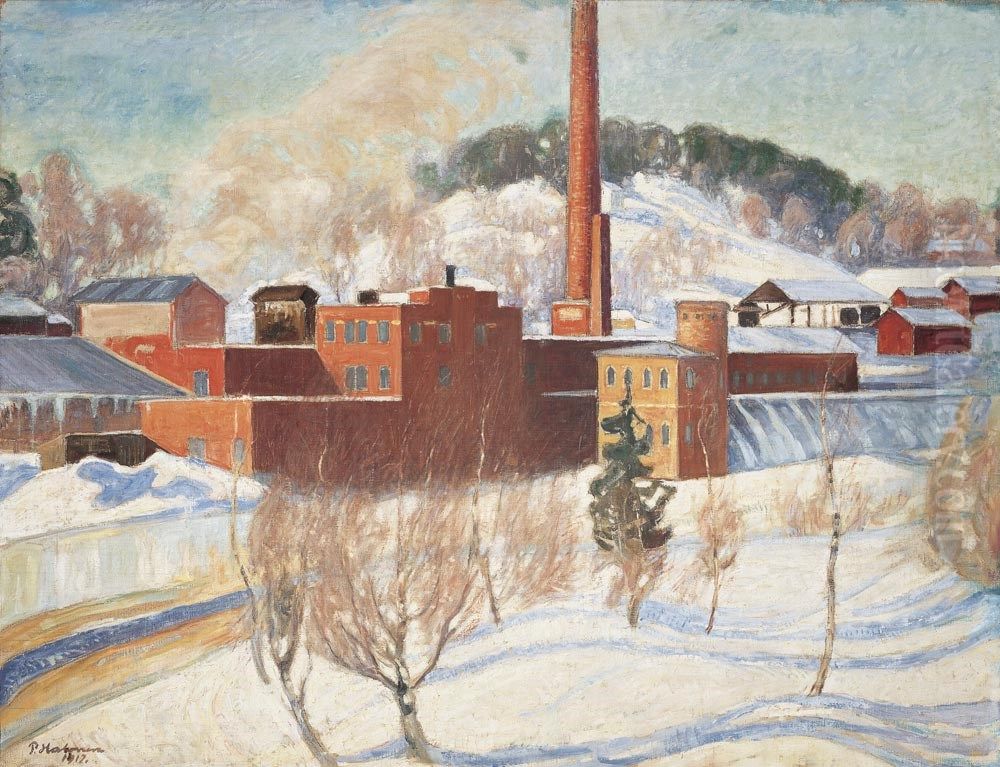 Harlun tehdas Oil Painting by Pekka Halonen