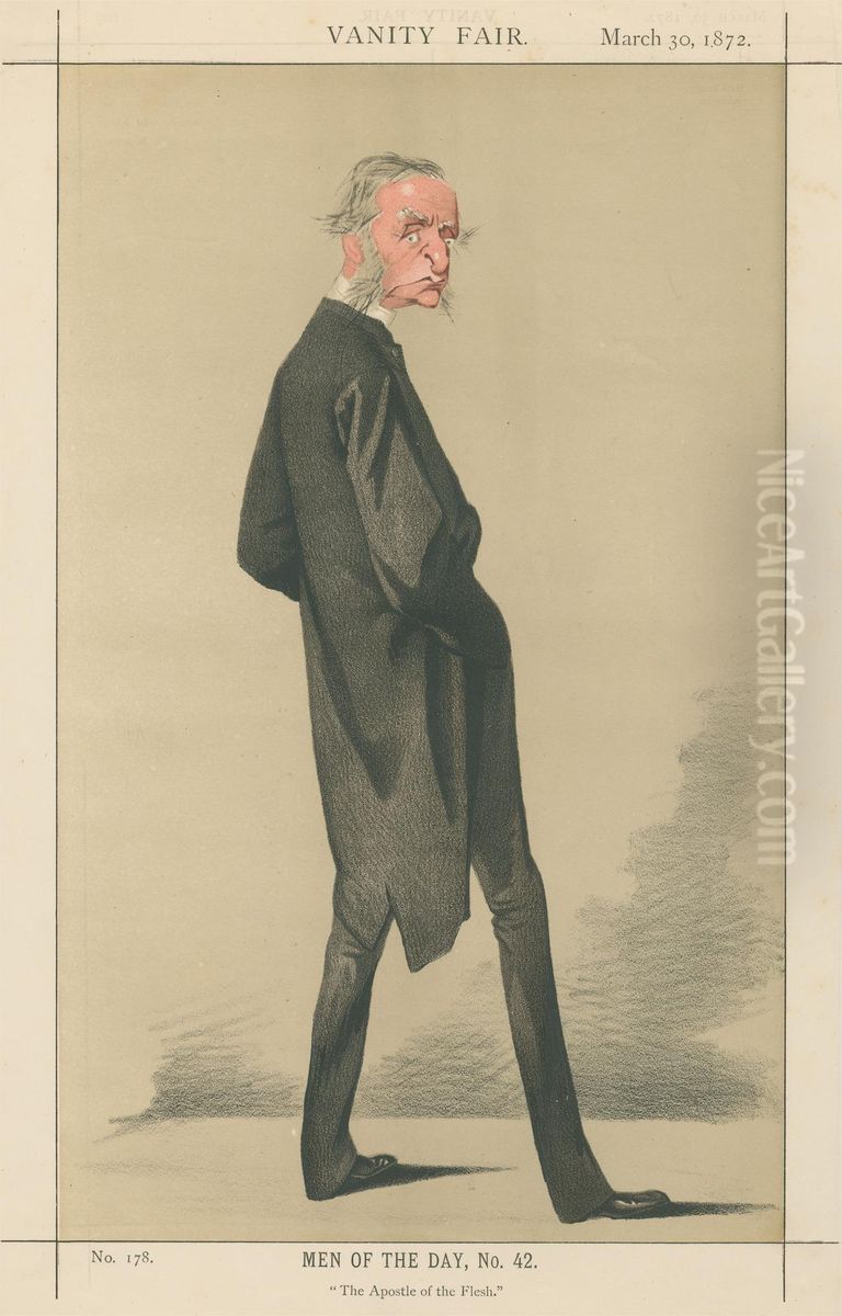 The Apostle of the Flesh, Canon Kingsley (Vanity Fair series) Oil Painting by Adriano Cecioni