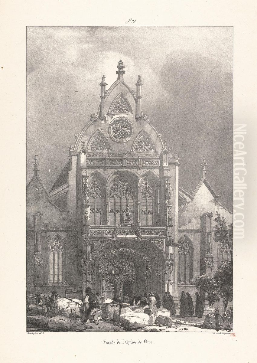 Facade de l'Eglise de Brou Oil Painting by Richard Parkes Bonington