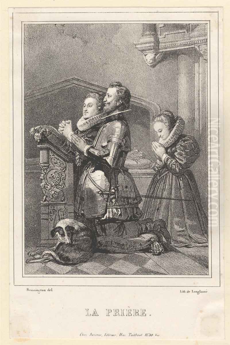 La Priere Oil Painting by Richard Parkes Bonington