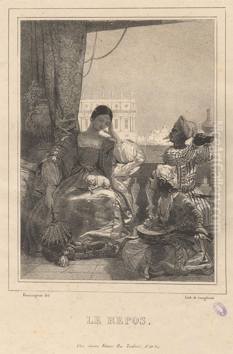 Le Repos Oil Painting by Richard Parkes Bonington