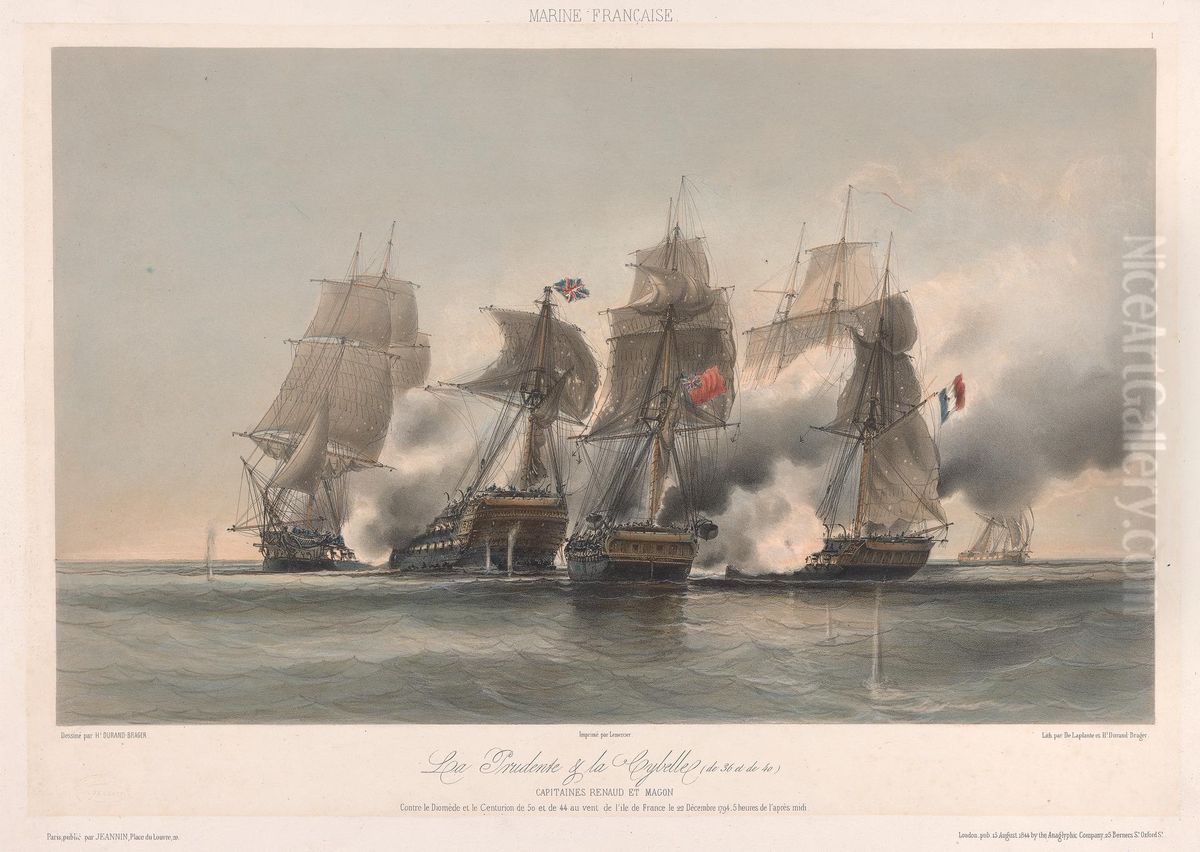 La Prudente and La Cybelle Oil Painting by Jean-Baptiste Henri Durand-Brager