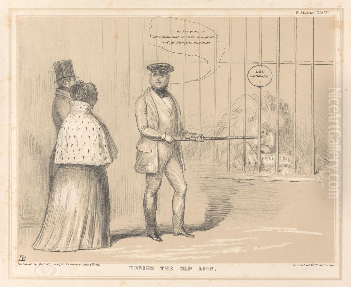 Poking the Old Lion Oil Painting by John (H.B.) Doyle