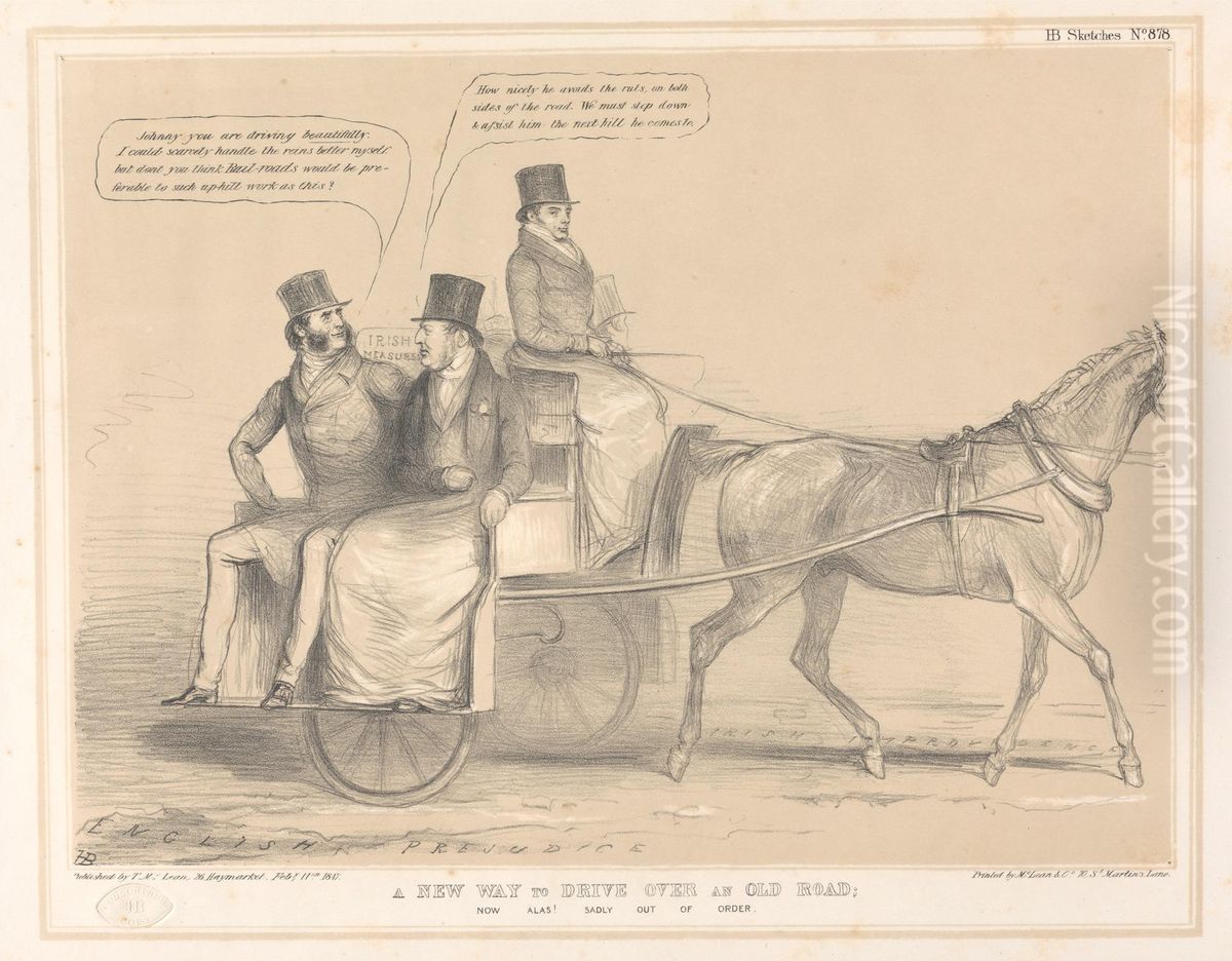 A New Way to Drive Over an Old Road; Now Alas! Sadly out of Order Oil Painting by John (H.B.) Doyle