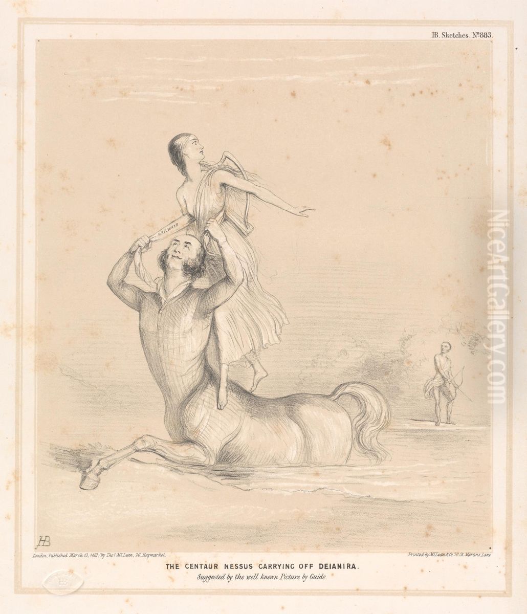 The Centaur Nessus Carrying off Deianira Oil Painting by John (H.B.) Doyle