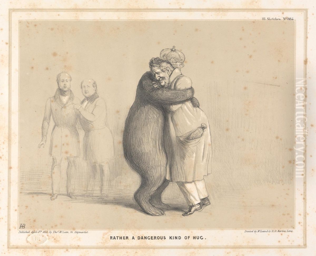 Rather a Dangerous Kind of Hug Oil Painting by John (H.B.) Doyle