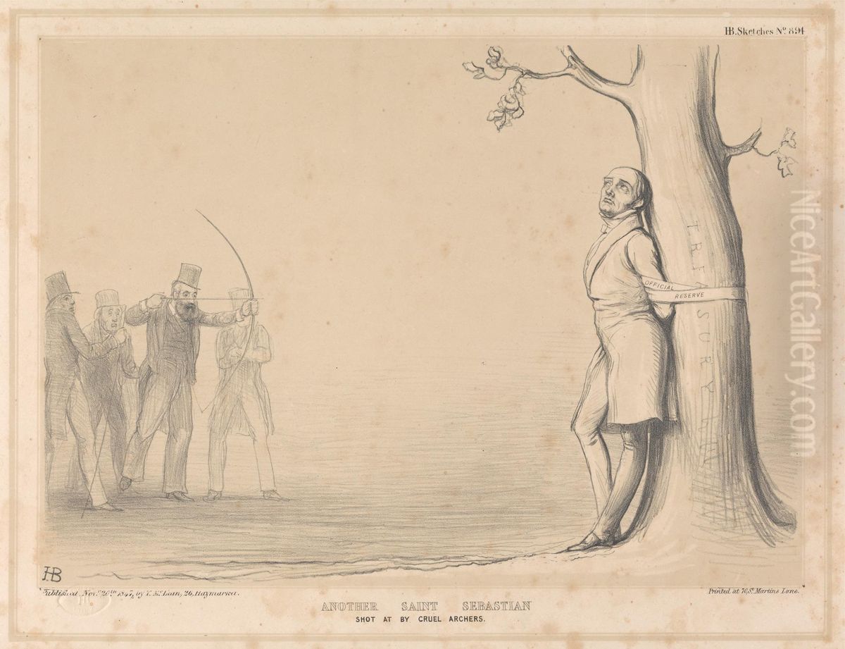 Another Saint Sebastian, Shot at by Cruel Archers Oil Painting by John (H.B.) Doyle